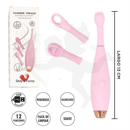 Ophiuchus : Vibrador Cabezales Intercambiables multiple velocidad